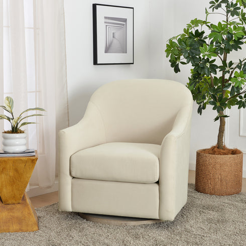 Ethel Swivel Nursery Glider - Beige Nursery Glider | Glider Chairs | Kinwell Furniture | Modern Nursing Chairs | Recliners & Rockers